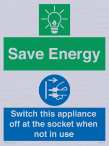 Save Energy, Switch this appliance off at the socket when not in use